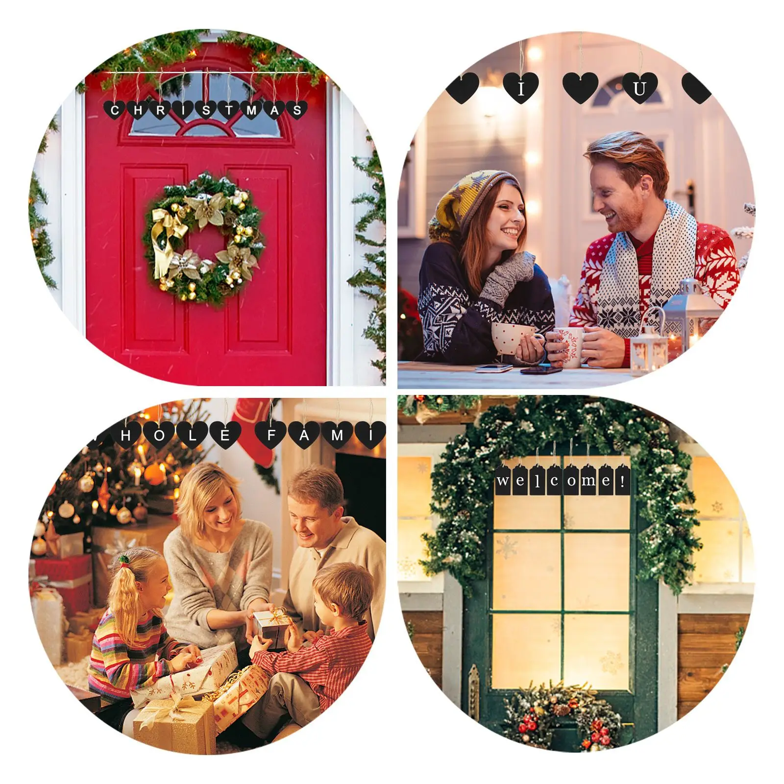 

100Pcs Mini Wooden Hanging Blackboard Tags Reusable Double Sided Chalkboard Signs for Office Home Party Decoration Gift