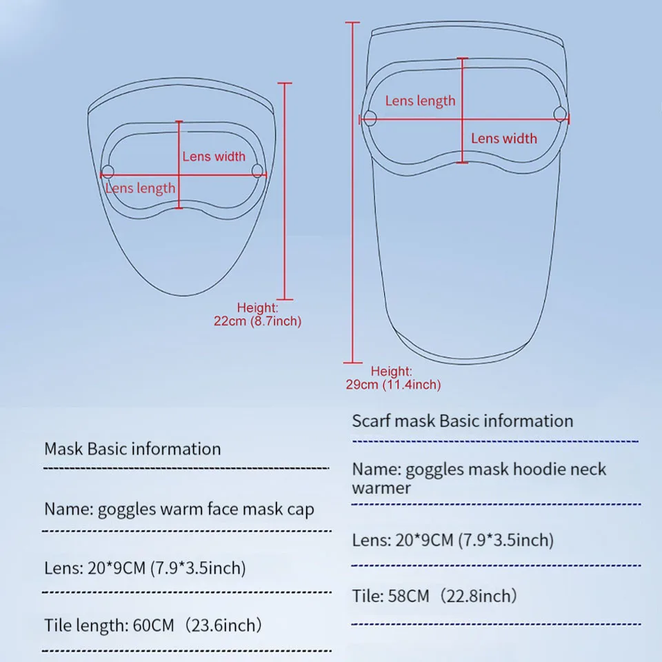 KoKossi Winter Fleece Warm Extended Mask Fleece Riding Windproof High Definition Goggles Hanging Ear Anti Fog And Dust Mask