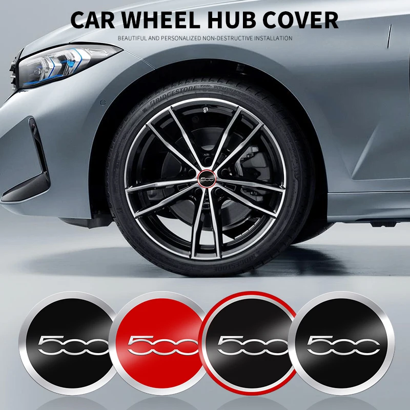 

4PCS 56mm Car Styling Wheel Center Hub Caps Rim Cover Badge Emblem Sticker for Fiat 500 500C 500X 500L Abarth 695 Accessories