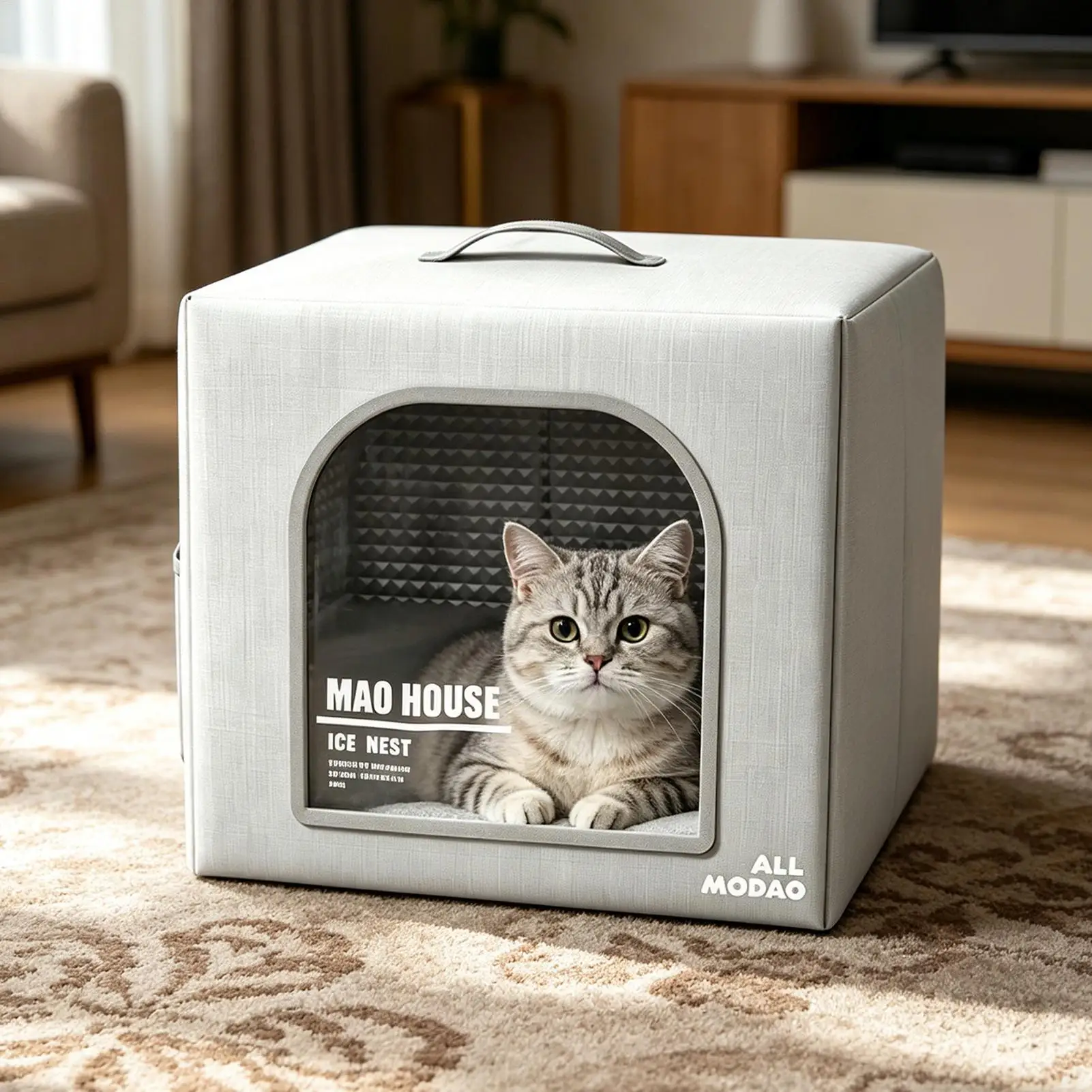 Keep Cool Cat Air-conditioned Room Igloo Summer Cat Kennel Dog Kennel Cooling Artifact Closed Safety Ice Kennel Pet Sleeping Den