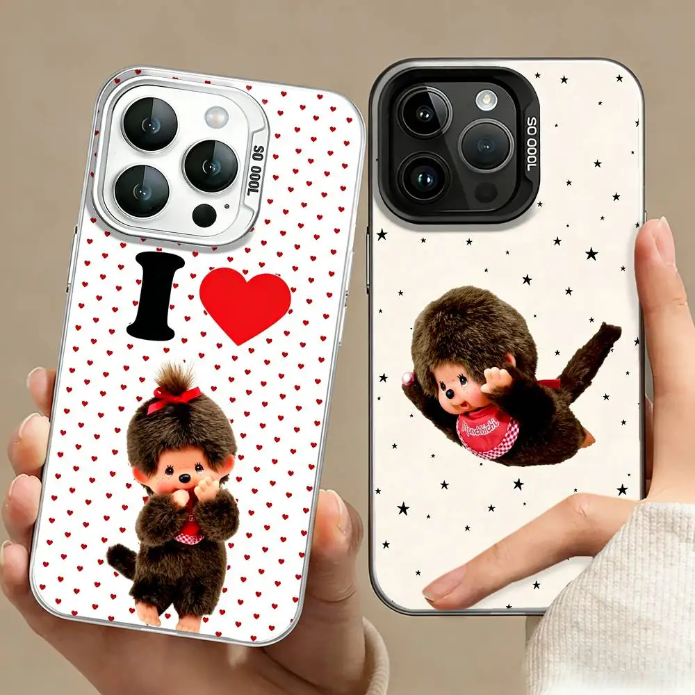 Super Cute M-Monchhichis    Phone Case For iPhone 17,16,15,14,13,12,11 Plus,Pro Max,XS,Colored silver phone case