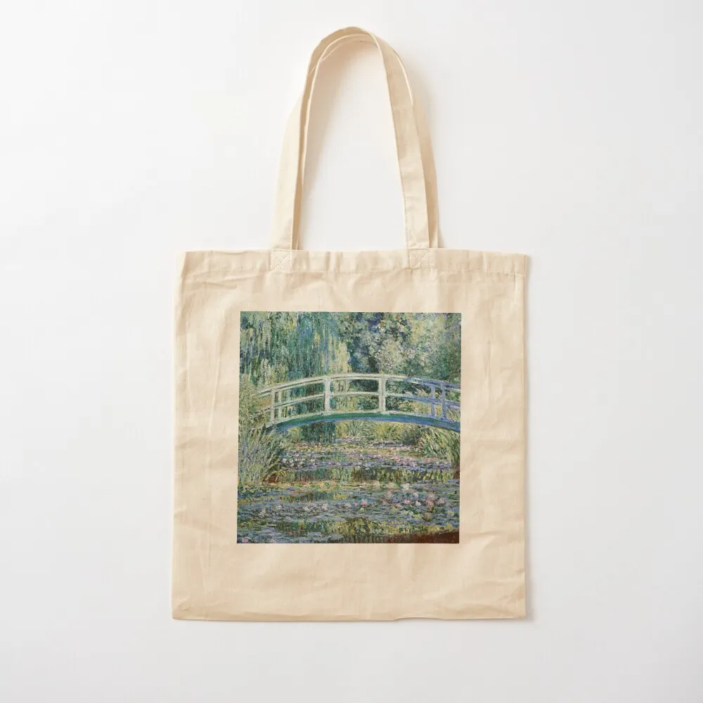 Claude Monet's Water Lilies and Japanese Bridge (1899) Tote Bag Woman shopper bag Handbags Canvas Tote Bag