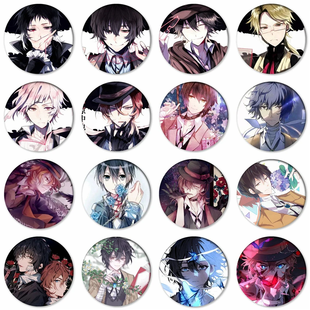 

58 мм аниме Bungo Stray Dogs dazai osamu Akiko Yosano Tanizaki Junichiro Косплей Костюм Значок Pin SPTE Брошь из жести ﻿ Опора
