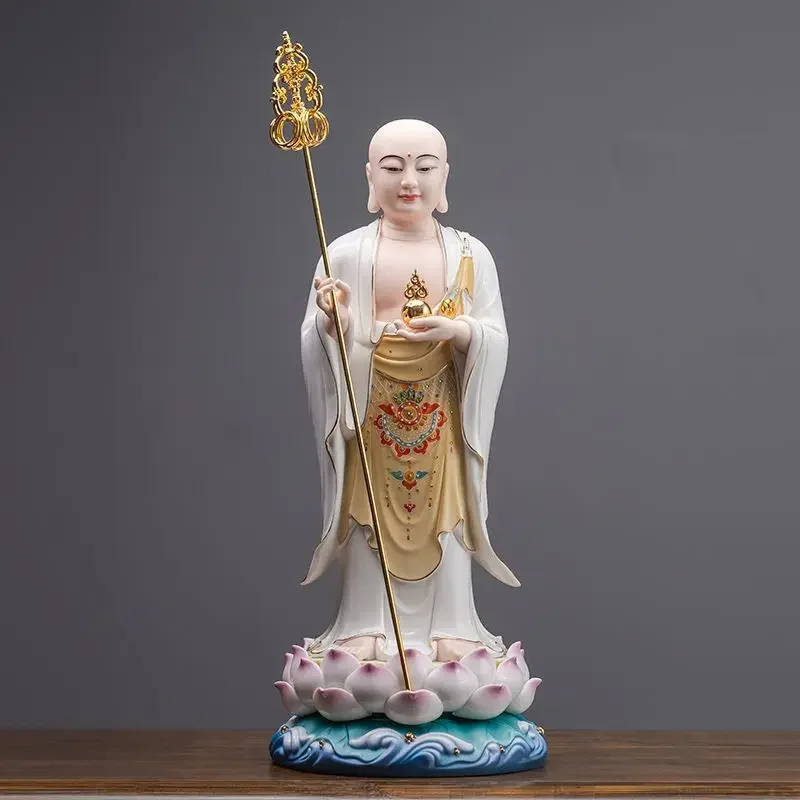 Ceramic gezang god household Buddha statue offering living room ornament