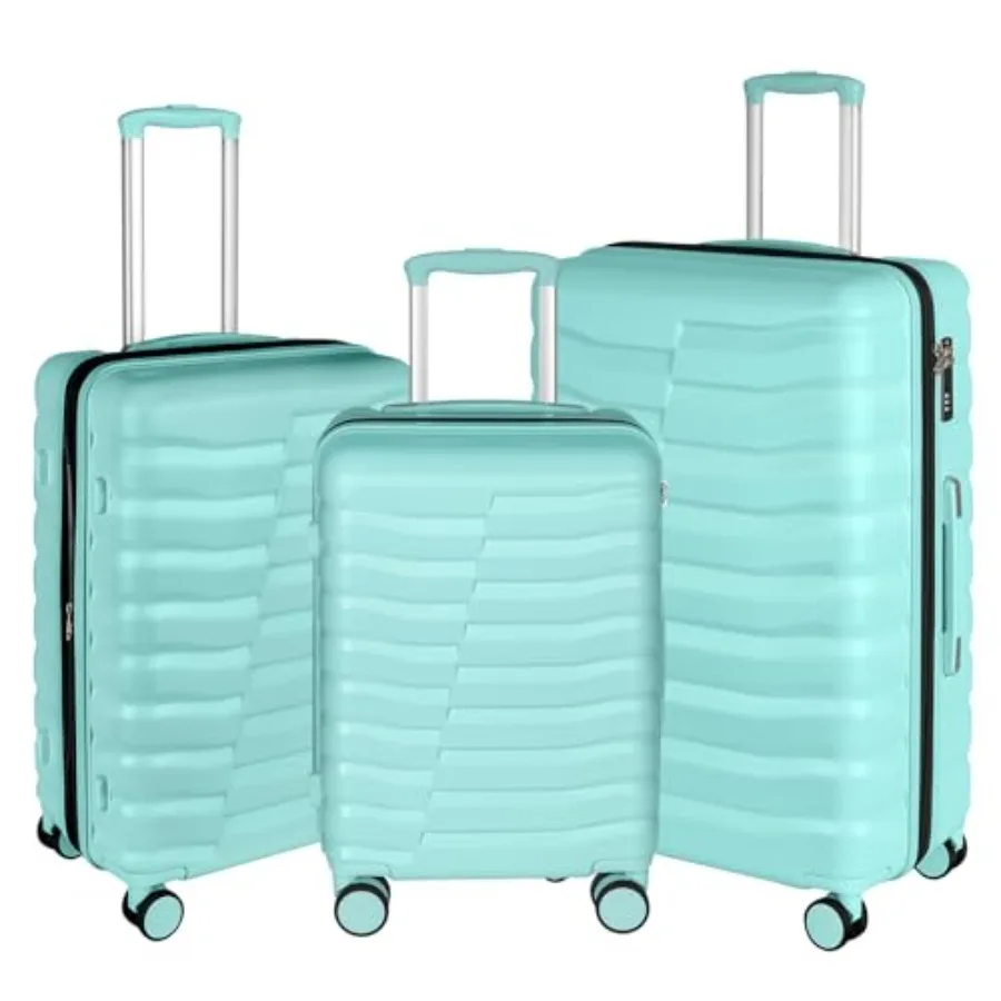 

Легкий дорожный набор чемоданов с колесами-спиннерами и молниями YKK, жесткий корпус из ABS+PC, цвет светло-мятный, для путешествий