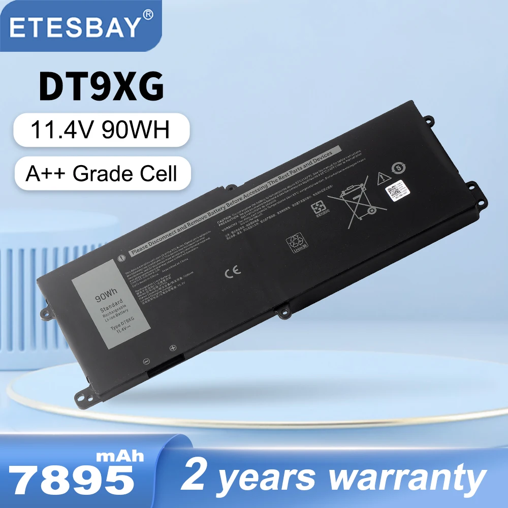 ETESBAY DT9XG 90WH Laptop Battery For Dell Alienware Area-51m R1 R2 ALWA51M-D1968W D1968B D1969PW D1733B D1746W D1735DB D1733PB