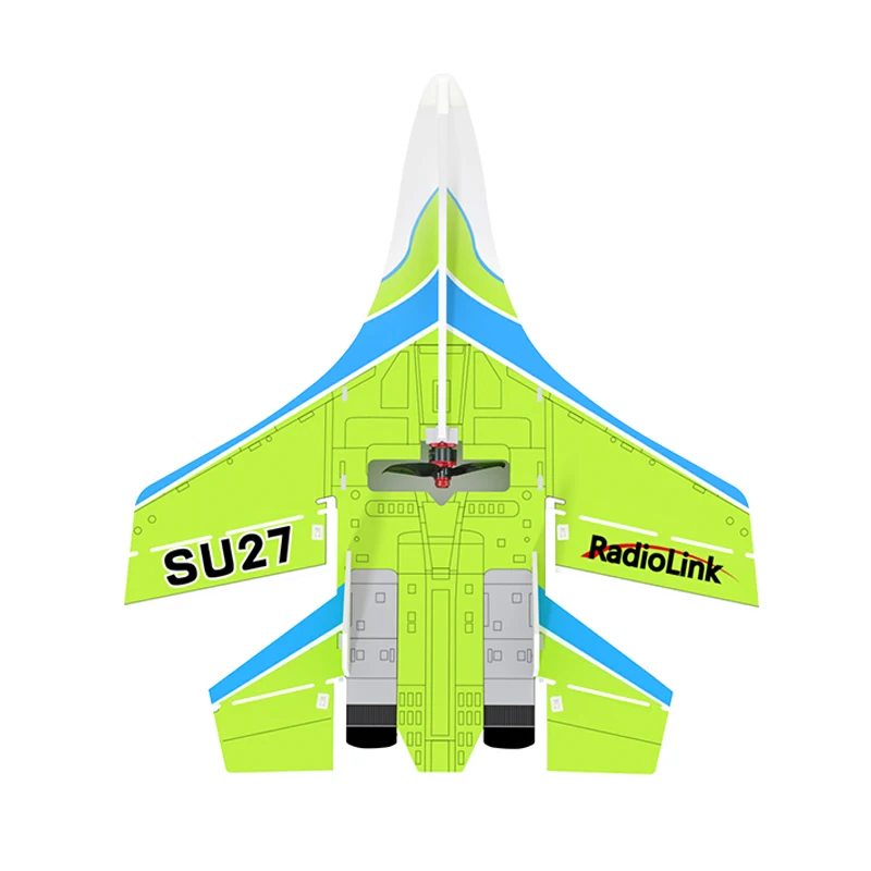 RadioLink SU27 RC Avión Controlador de vuelo Ayuda de equilibrio Tres modos de vuelo Telemetría en tiempo real incorporada para adultos principiantes