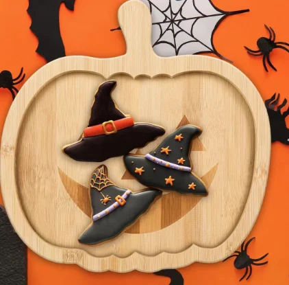 Halloween  Wooden Cheese Tray Set   Ghost Pumpkin Serving Platter  Cutting Board for Party Decor