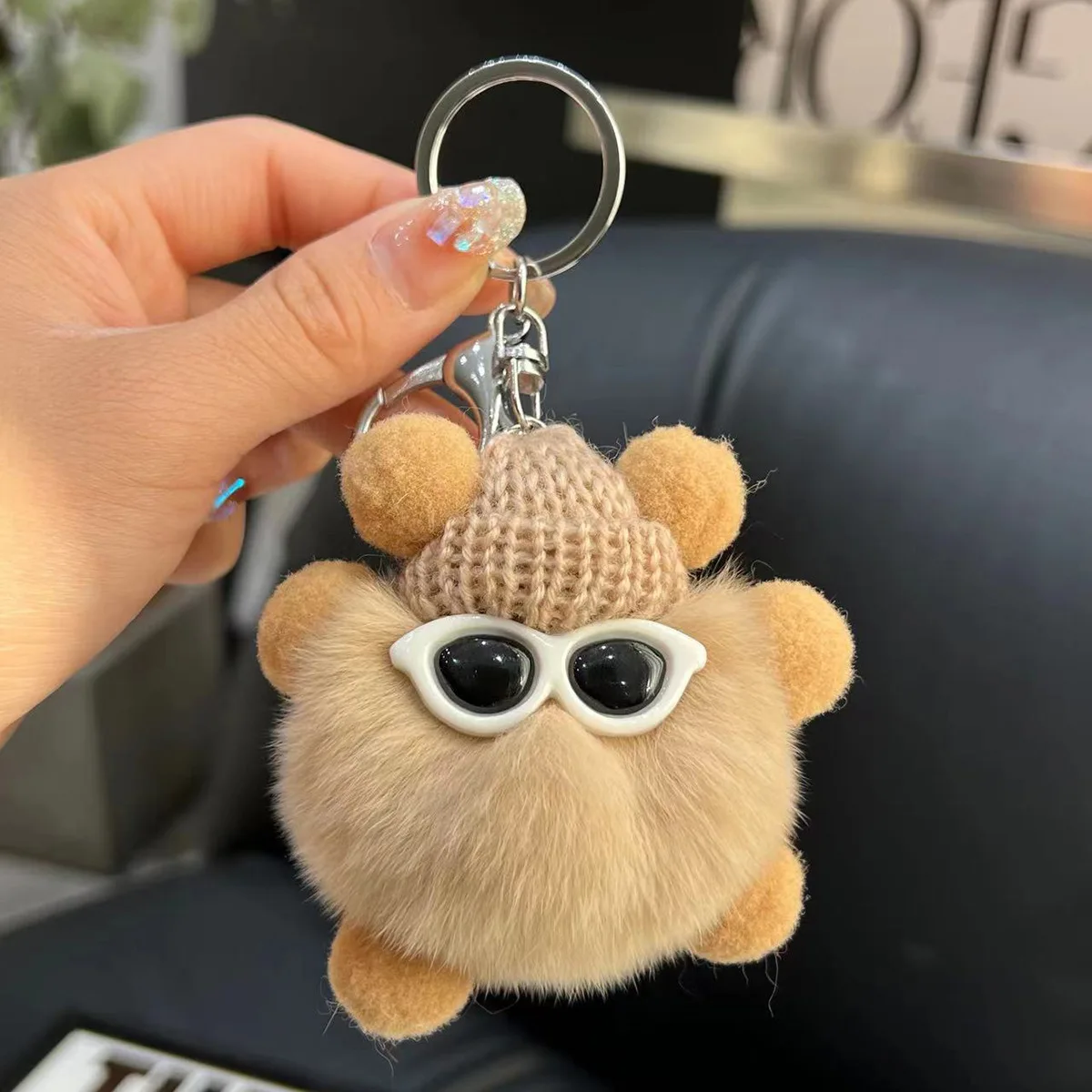 

Korean Plush Key Pouch Cute Plush Otter Rabbit Shapped Keys Storage Organizer Rings Fluffy Bunny Key Chain Women Kids Gift