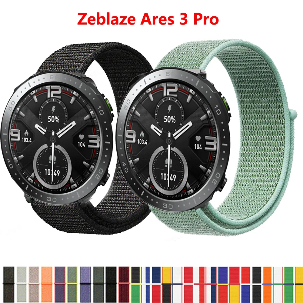 

22mm Nylon Loop Strap for Zeblaze Ares 3 Pro 2 Smartwatch Replacment Bracelet Sport Watchband Correa for Zeblaze Vibe 7 Pro Band