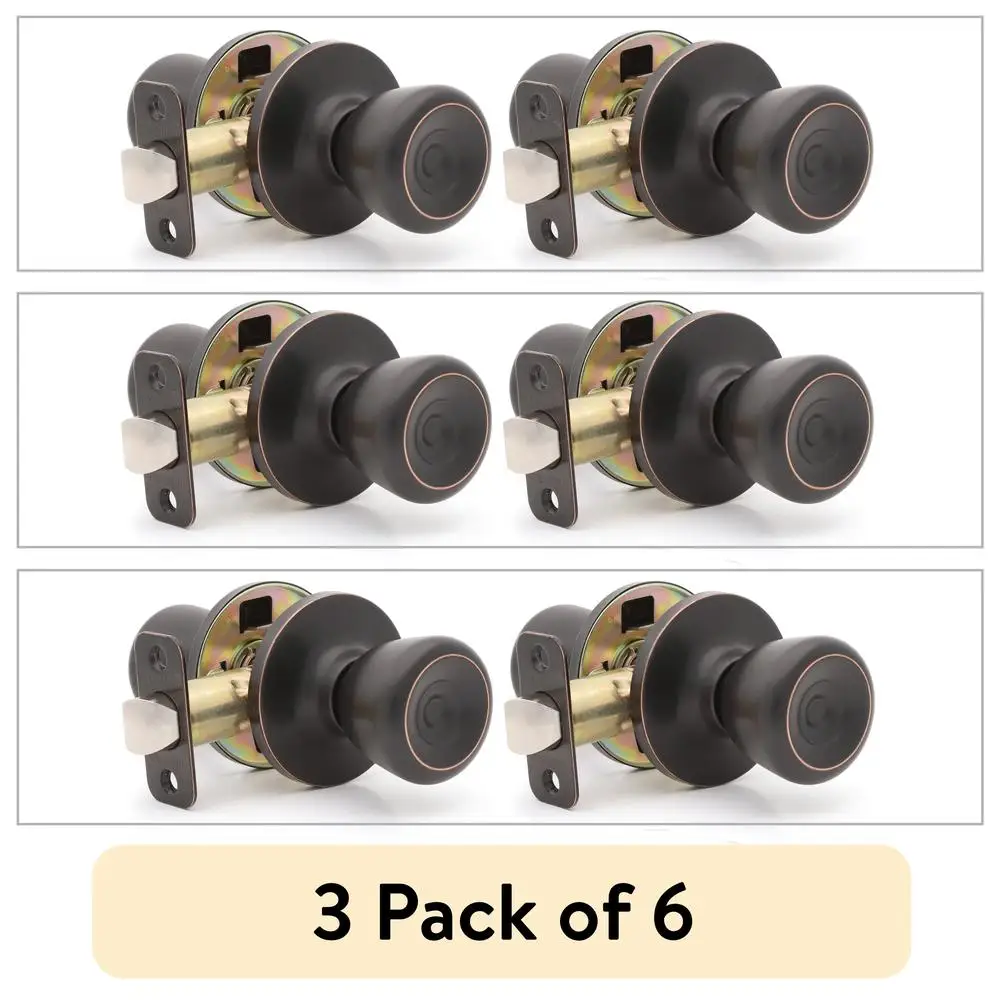 (3 pack  Passage Tulip Doorknob Oil Rubbed Bronze 1 Twin Pack 2 Pieces 1764202E