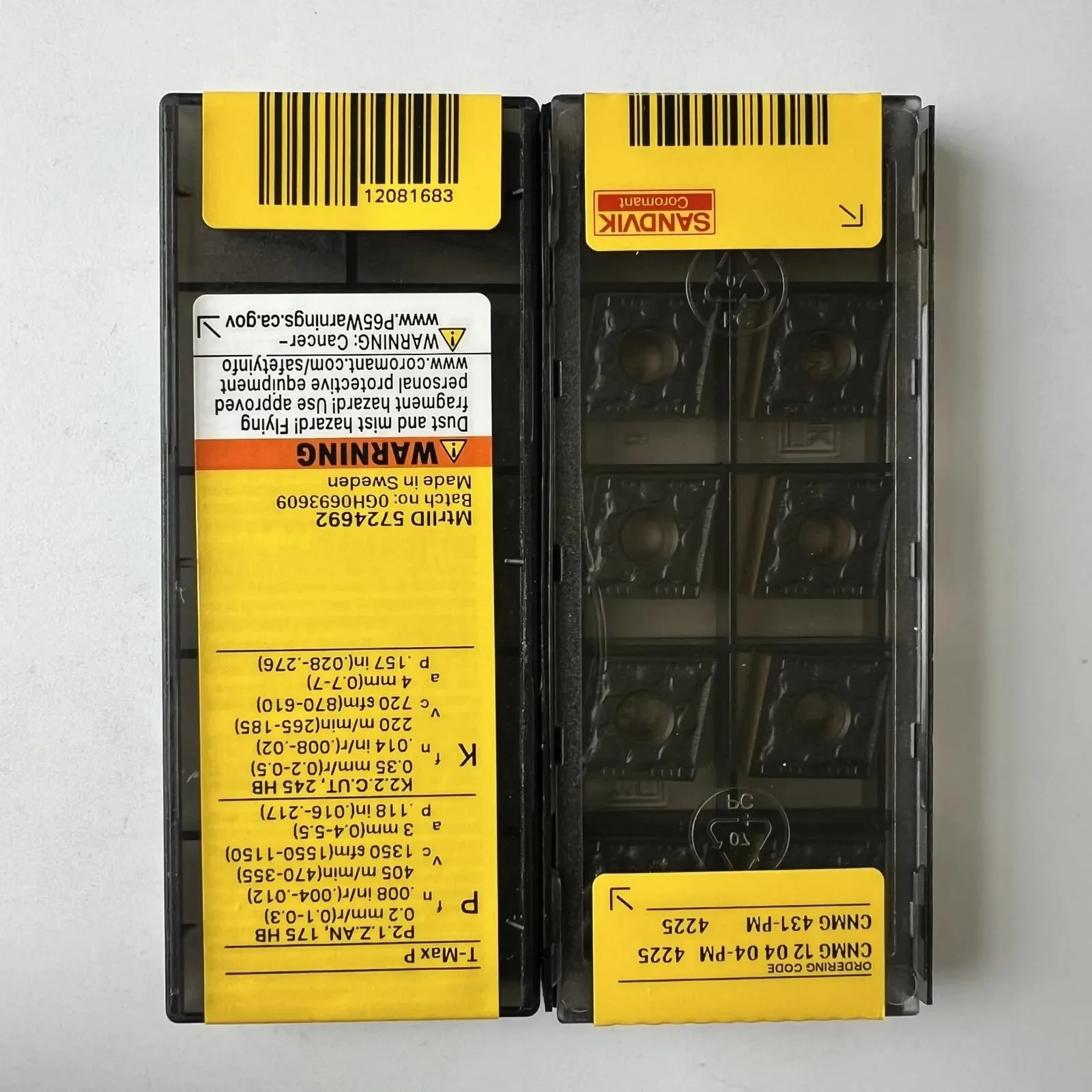 

SANDVIK / CNMG120404-PM 4225 / Твердосплавные пластины для ЧПУ, 10 шт.