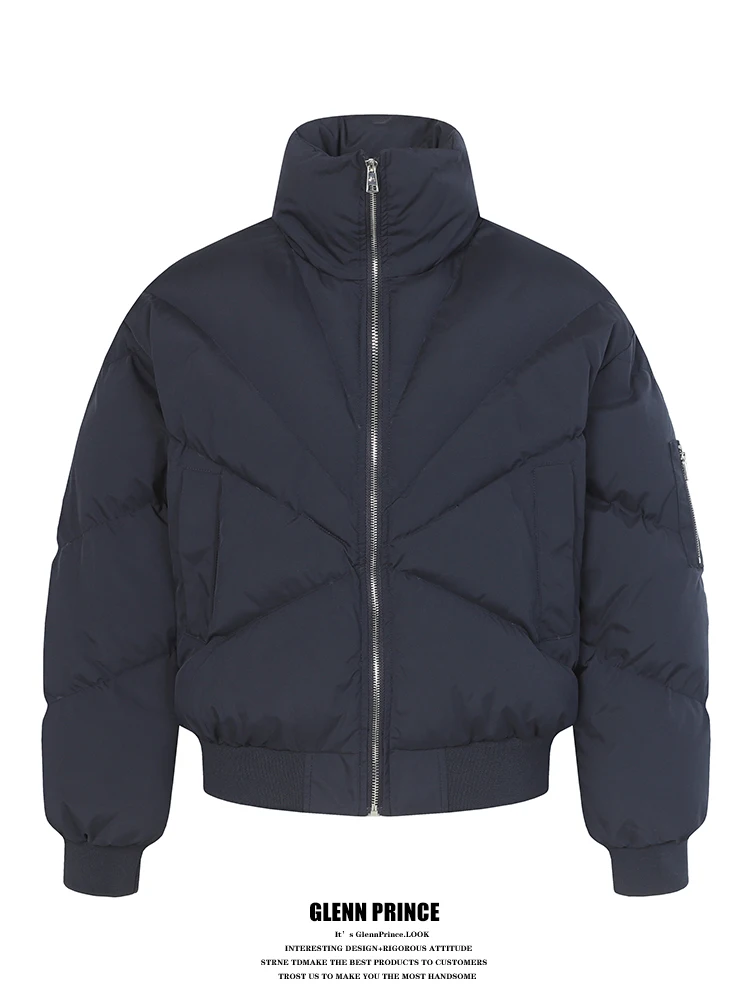 

Мужская куртка GPstudio Trendy из хлопка с воротником-стойкой, деконструктированный дизайн, теплая, молодежная, свободного кроя, на молнии