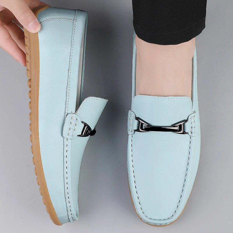 

Party Men Slip on Loafers Trend Leather Shoe Male Dress Shoes Business Men British Style Outdoor Soft Sole Commute Casual Shoes