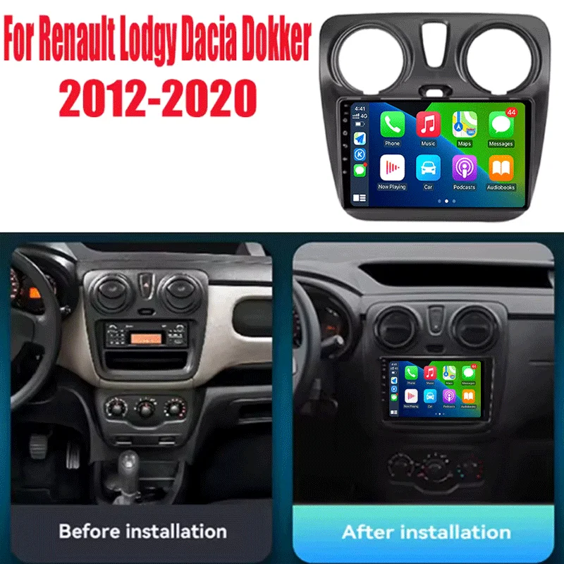 Android 16 Car Radio Multimedia For Renault Lodgy Dacia Dokker 2012 2013 2014 - 2021 2 Din Autoradio Auto Carplay 4G WIFI Stereo