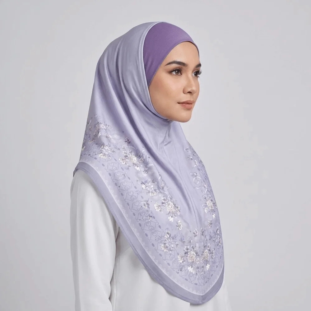 

Breathable Eid Al-Fitr Long Floral Turban Adjustable Ethnic Style Printed Arab Lady Headscarf Multiple Colors Long