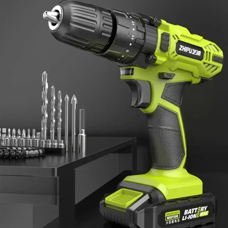 Cordless Drill with Lithium Ion Battery and Impact Drill Function for Home Use