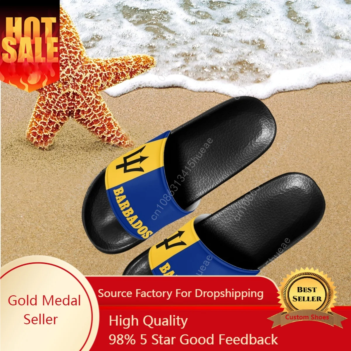 

Barbados Flag Fashion Women Summer Soft Slippers Thick Platform Bathroom Home Girls Slippers Indoor Non-slip Female Slides 2023