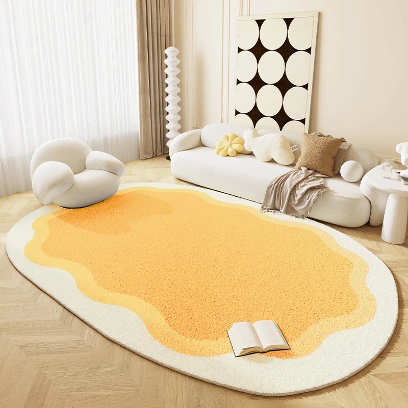 Modern Simple Special Shaped Large Area Living Room Carpet Irregular Plush Soft Bedroom Carpets Light Luxury Easy Care Home Rug