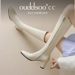 Ods Pointed Toe Women High Boots Fashion Side Zippers Long Booties Ladies Elegant Party High Heel Shoes Winter Women's Footwear