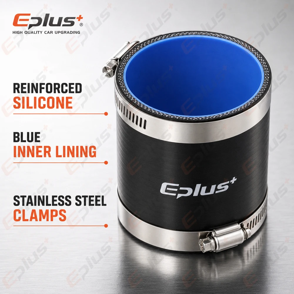 EPLUS Schwarzer Silikonschlauch Gerader Schlauchverbinder Universeller Auto-Lufteinlass Ladeluftkühler Turbo-Rohr-Adapter Silikagel-Verbinder – Detail 5