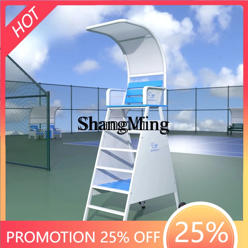 

SM court referee chair High-grade aluminum alloy, steel structure solid wood referee chair seat Rear wheel movement