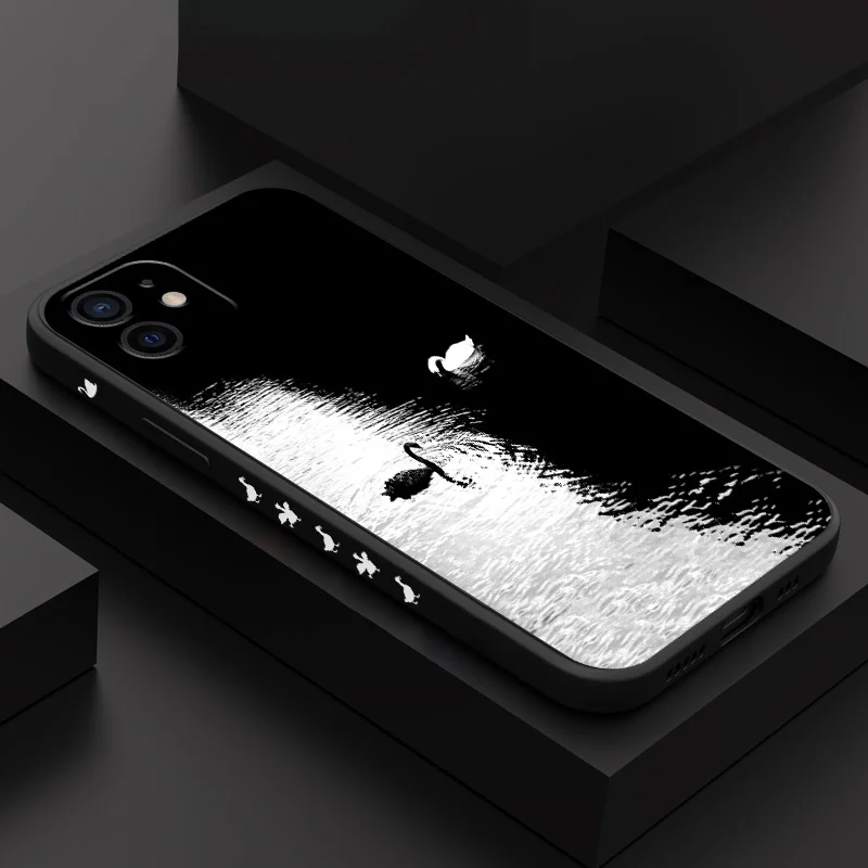 

Melting Love Swan Phone Case For iPhone 12 11 X XR XS 8 7 SE2 Plus Pro Max Mini Silicone Cover