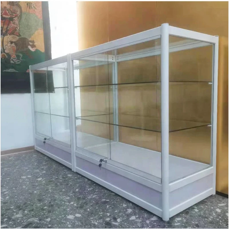 2025customized.48 inch Aluminum Frame Small Display Showcase Small Smoke Shop Glass Showcase Full Shop Display