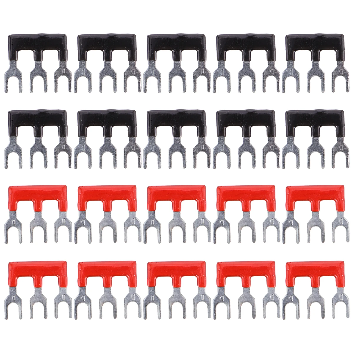 

20pcs Tb1503 Double Row Screw Shorting Strip Red Black For Wiring Connection Jumper Strips Terminal Block Jumpers Short Strip