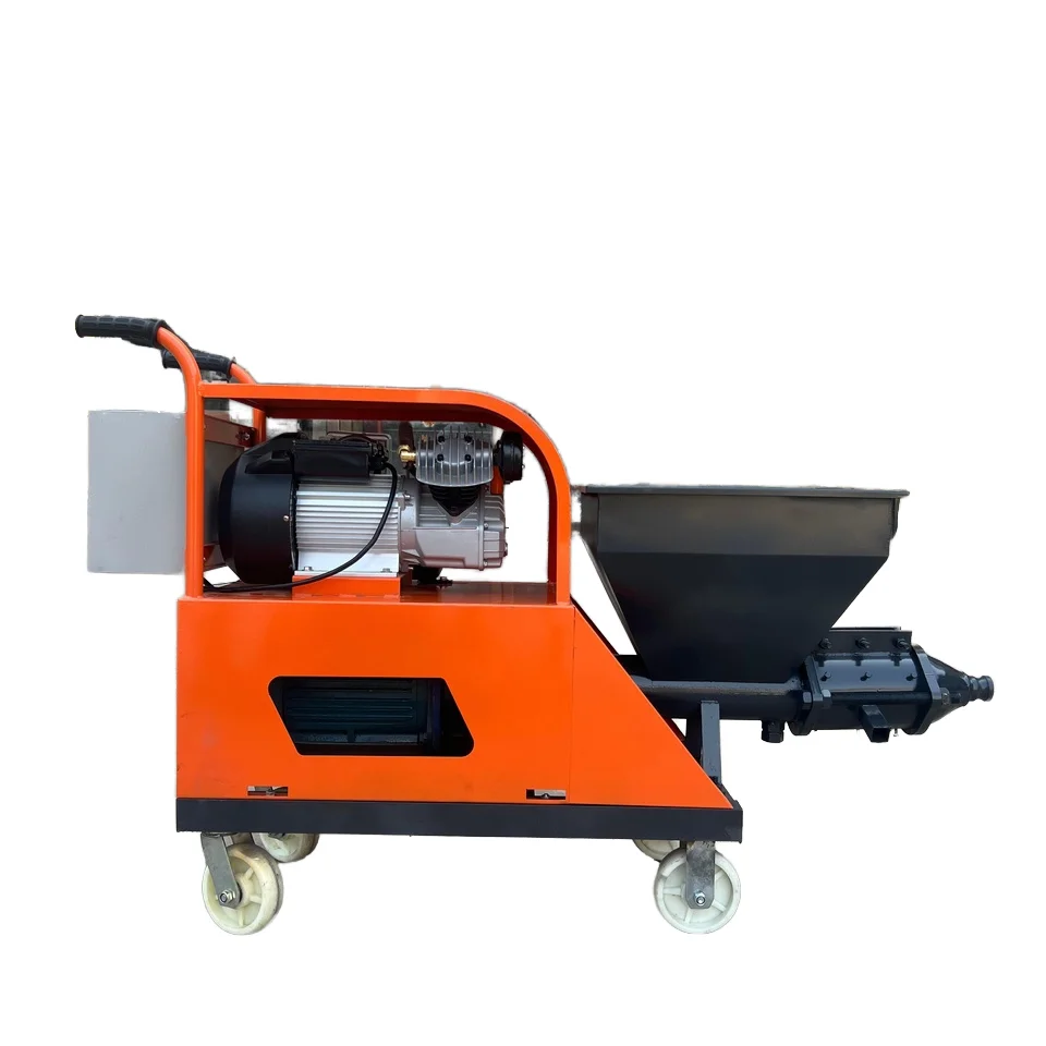 Engine Driven Mortar Spraying Machine Cement Plaster Sprayer  Wall Plastering Spray Machine For Building Plaster Work Use