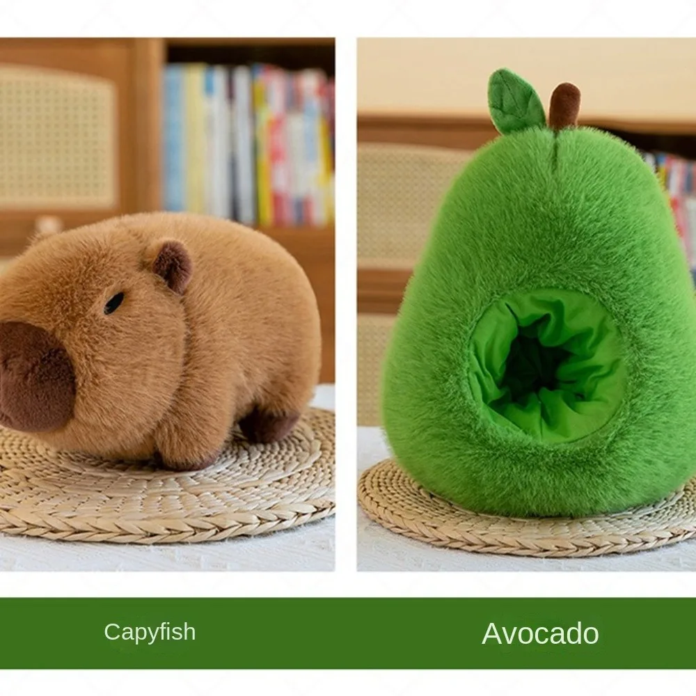 Animais abacate capivara brinquedo de pelúcia simulação capivara macio capibara anime brinquedo fofo dos desenhos animados bonito capivara boneca de pelúcia