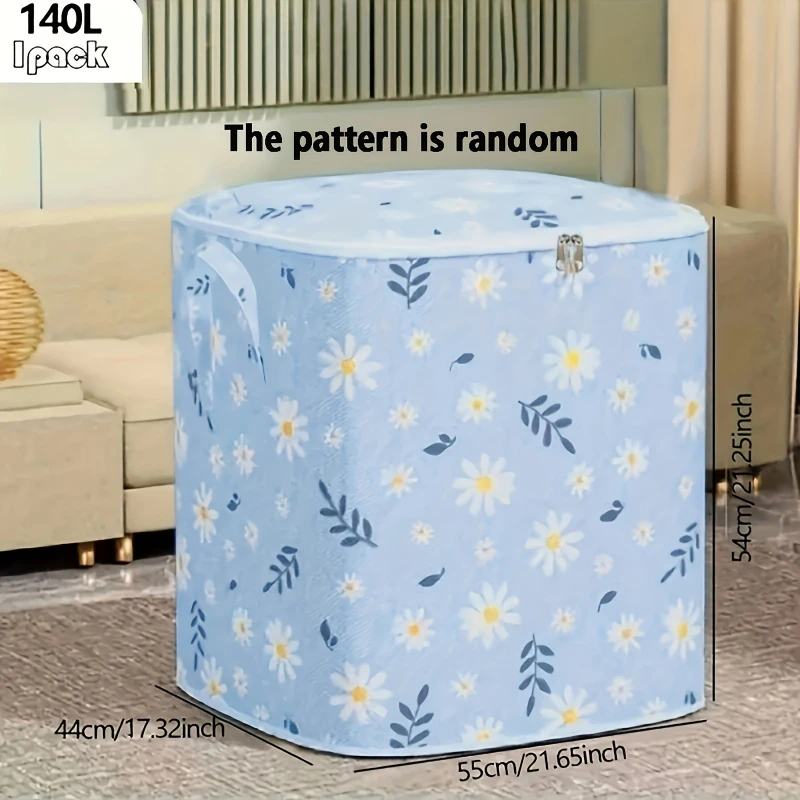 1pc Random Pattern Large Capacity Storage Handbag, Non-woven Rectangular Durable Storage Bag Suitable For Clothes And JJ2058