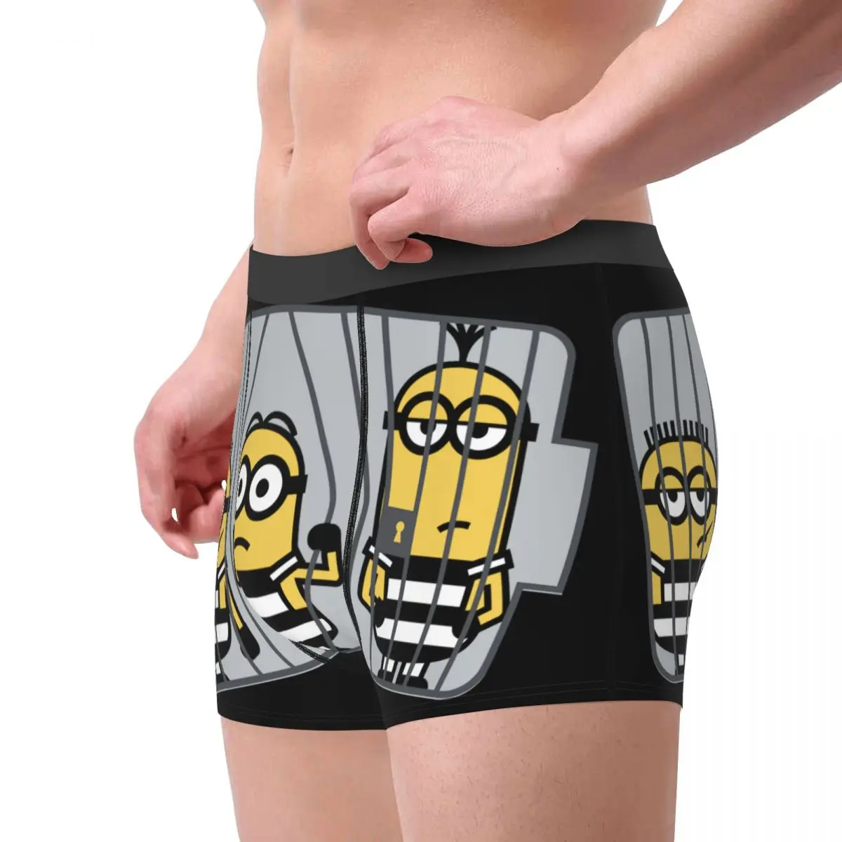 Custom M-Minions Cartoon Battery Boxer Shorts For Men 3D Printed Underwear Panties Briefs Stretch Underpants