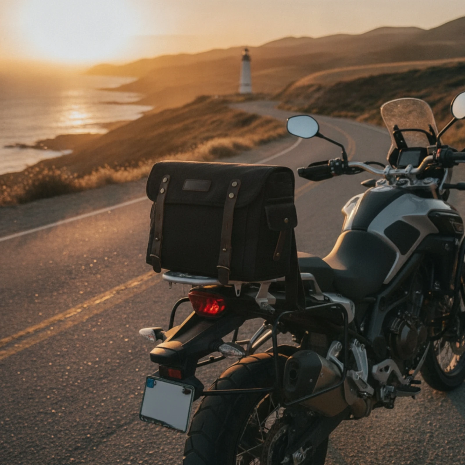 Motorcycle Bag with Shoulder Strap Vintage Motorcycle Saddlebag Pannier Structured Rugged for Motorcyclists, Daily Commuting