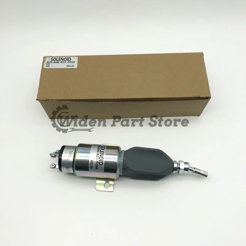 24V Stop Solenoid 600-815-9260 6008159260 for Komatsu PC128US-2 PC138US-2 WA100-5 WA150-5 WA320-5 WA80-3