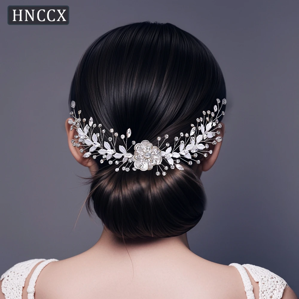

YouLaPan Alloy Flower Leaf Women Hair Comb Shiny Rhinestone Bridal Side Comb Wedding Headpiece Popular Hair Accessories HP547