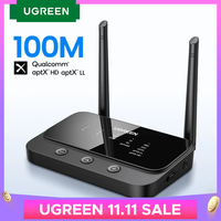 UGREEN 100m Long Range Bluetooth 5.0 Transmitter Receiver AptX LL AptX HD Audio Adapter Wireless Audio Dongle for TV Home Stereo