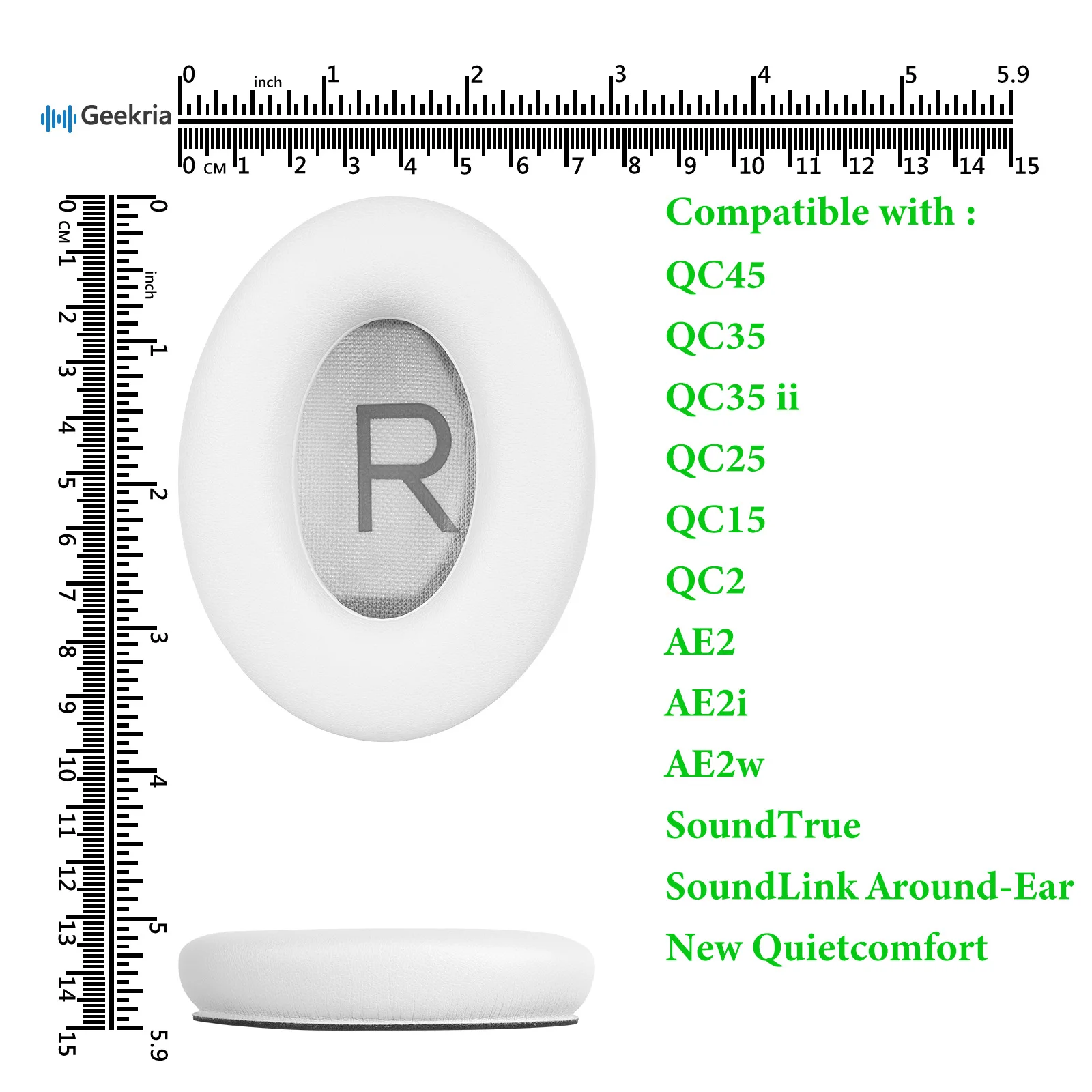 وسادات أذن بديلة من Geekria-QuickFit لبوز ، راحة جديدة ، QC45 ، QC35 ، QC35 ii ، QC25 ، QC15 ، QC2 ، AE2 ، AE2i ، AE2W