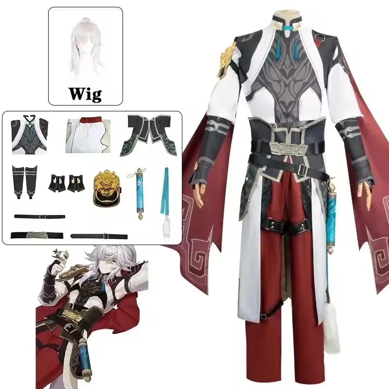 

Game Honkai Star Rail Jing Yuan Costume Wig JingYuan Chinese Men Cosplay Suit Halloween Carnival Party Suit XS-XXXL