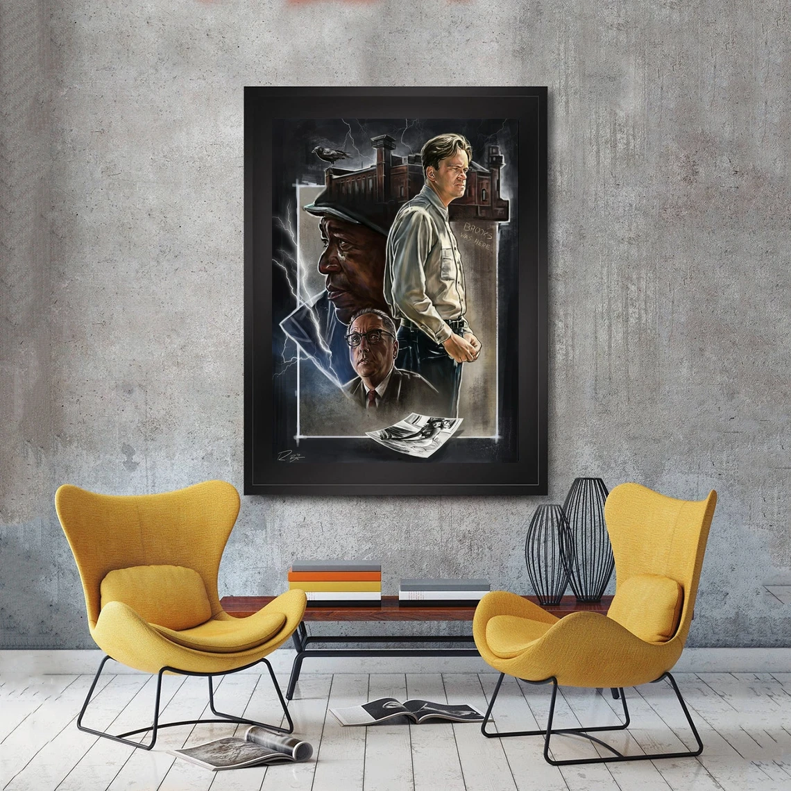 The Shawshank Redemption Movie Poster Classic 90's Vintage Canvas Art Print Home Decor Wall Painting ( No Frame )