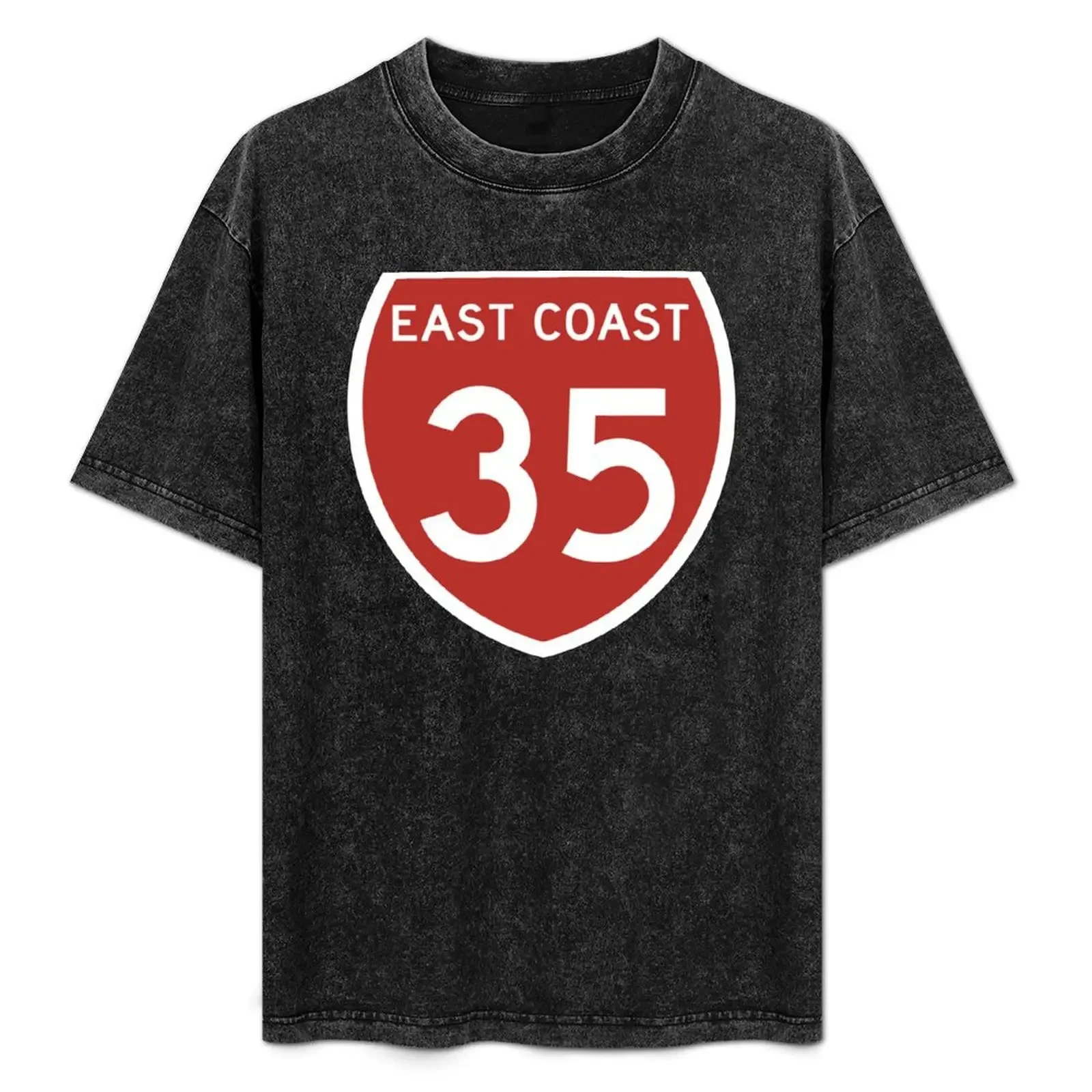 

Highway 35, East Coast, New Zealand T-Shirt Vintage Print Crew Neck Tee