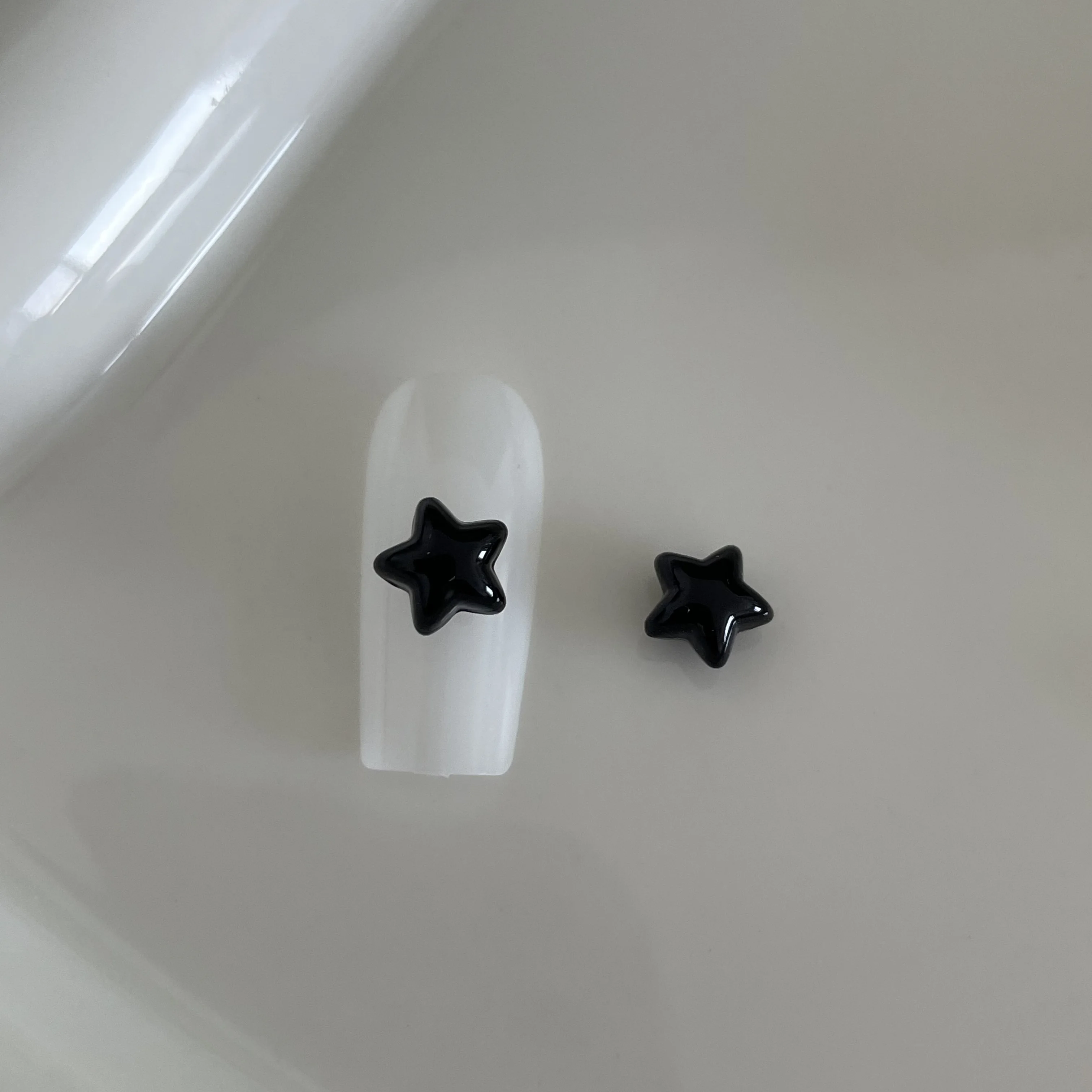 Abalorios de estrellas de estilo rechoncho, adornos de pentagrama 3D de Color metalizado, Color gris perla, accesorios de esmalte de uñas, 404