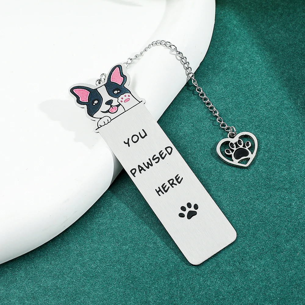 1pcs Cartoon Puppy Bookmarks, Stainless Steel Bookmarks, Reading Accessories for Book Fans, Book Lovers Book Decoration