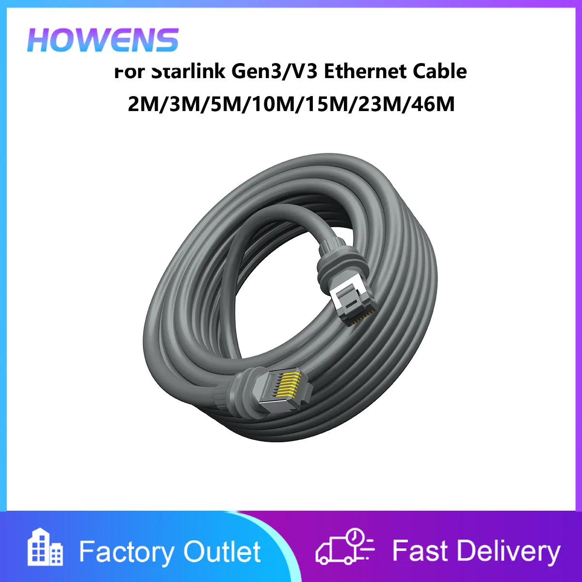 For Starlink 3rd Generation Router Cable Gigabit Ethernet RJ45 Router Cable for Starlink Satellite Gen3 Standard V3 Waterproof