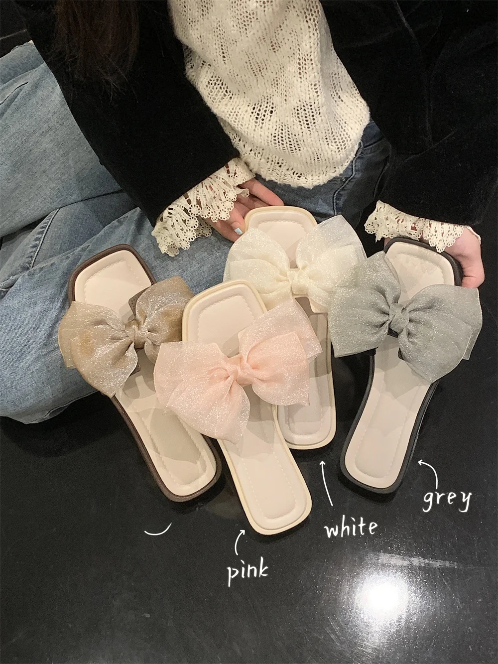 Summer Fairy Sle Me Knot Sandali piatti Bot Pantofole infradito da spiaggia antiscivolo da spiaggia Vaion da donna