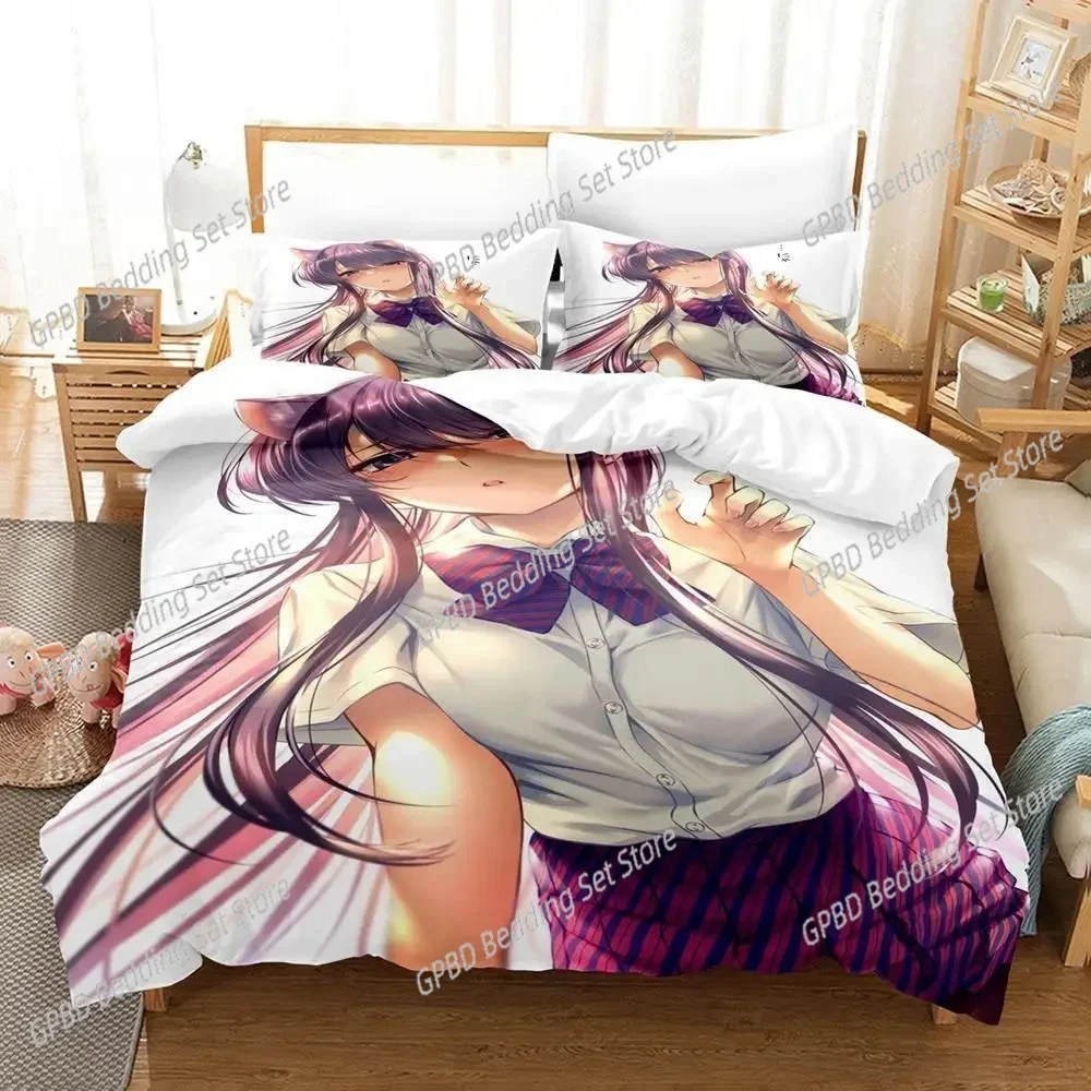 3d Print Anime Komi Can't Communicate Comfortable Duvet Cover Pillowcase Bedding Set Children Bedroom Decoration Home Textile