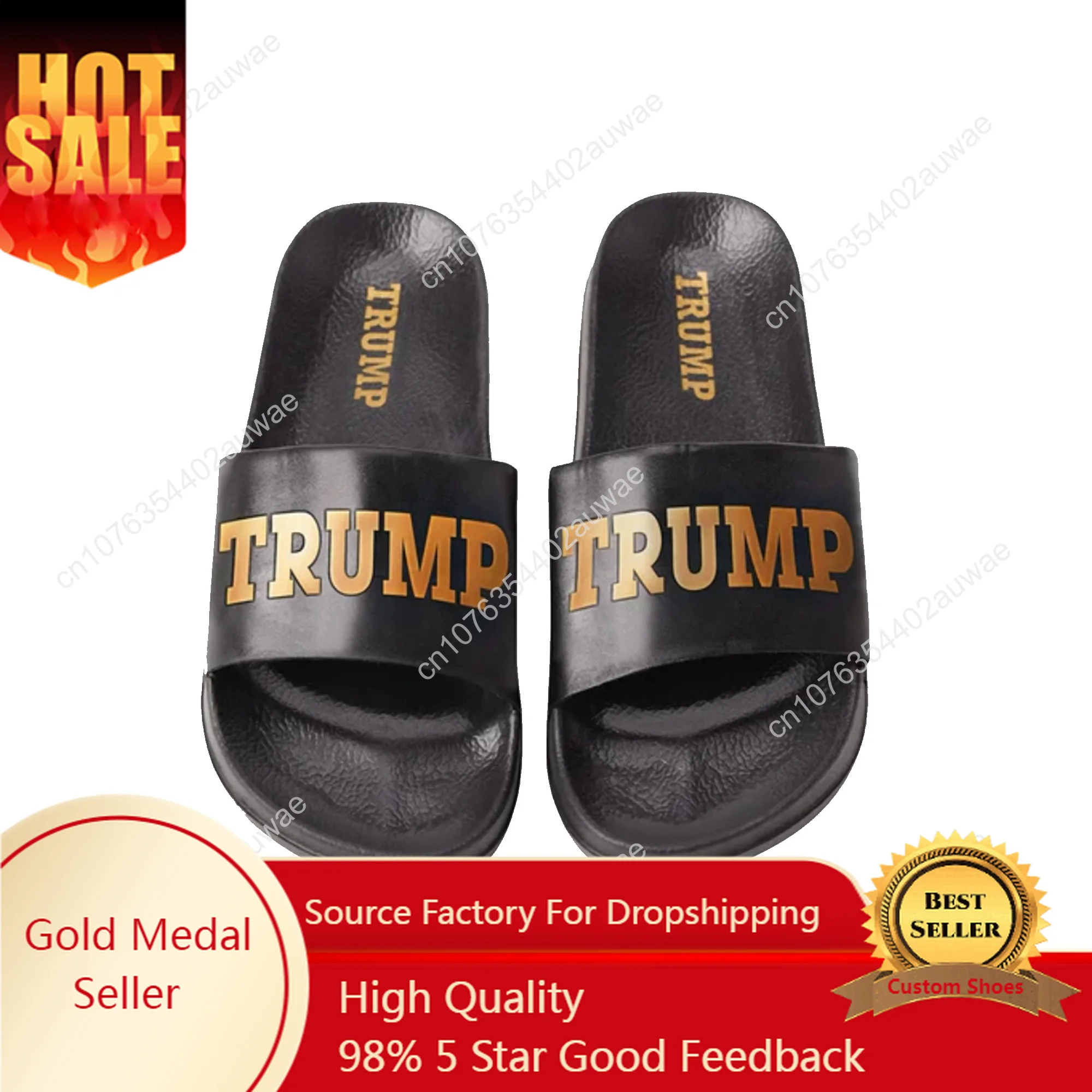 

Trump Gold Slides 2024 MAGA Never Surrender Slippers Fight Men Women Happy Flops Indoor Sandals Bathroom Shower Beach Home Shoes