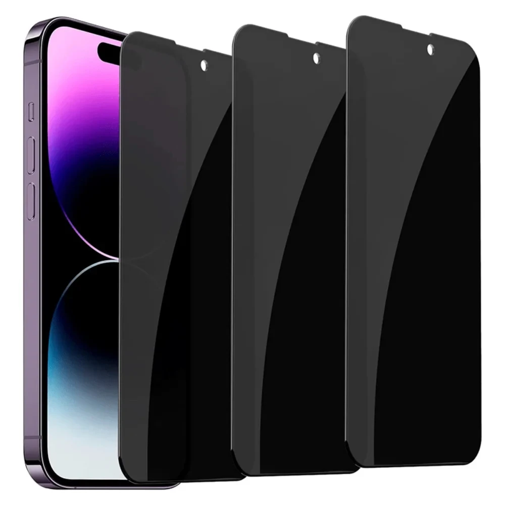 5Pcs Full Cover Privacy Screen Protector For iPhone 16 11 12 13 14 Pro Max Mini 8K Anti-spy Glass For iPhone 15 PRO XR X XS MAX