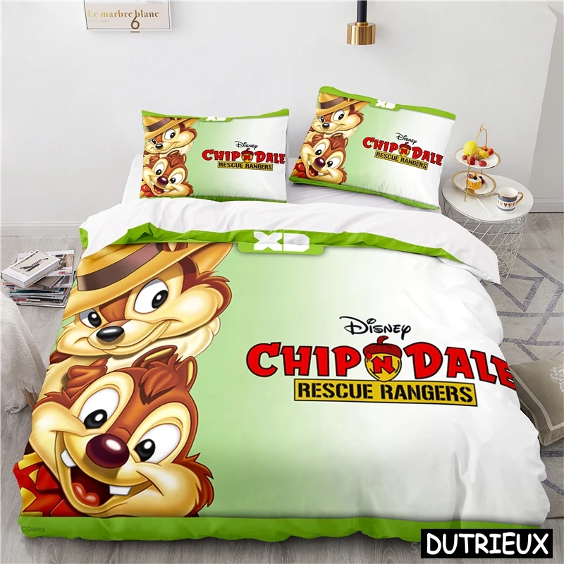 

Disney Chip 'n' Dale Bedding Set Kids Boys Cute Cartoon Printed Duvet Cover Set Comforter Cover With Pillowcase Bedclothes Gift