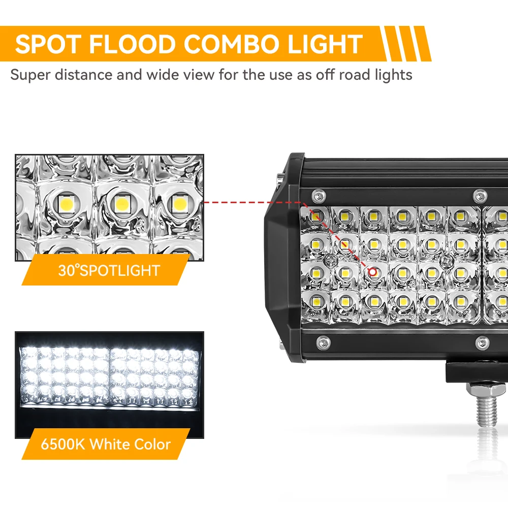 120w 144w barra led offroad ponto inundação combo feixe de luz led luz trabalho para 4x4 caminhão carro suv 4wd barco barra led farol